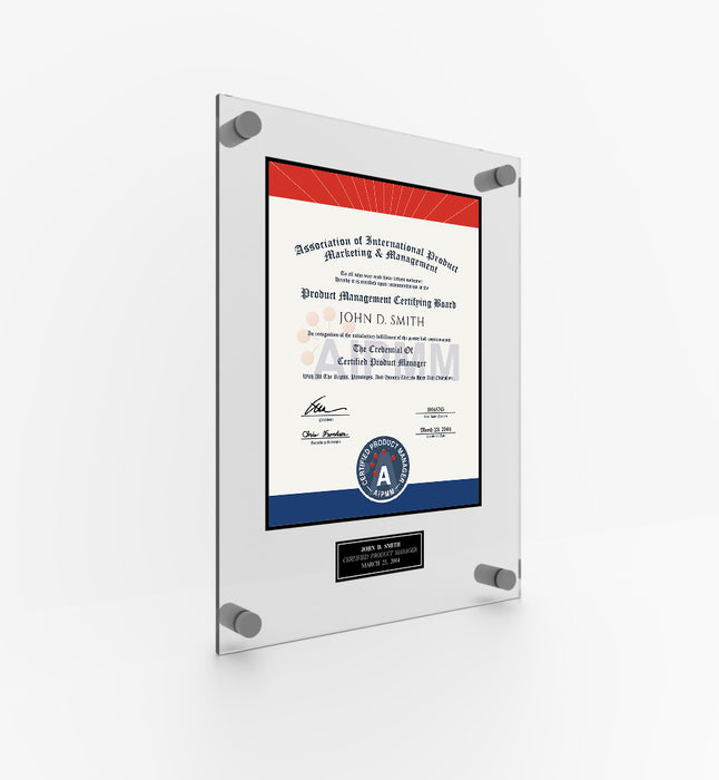 AIPMM Certification Plaque