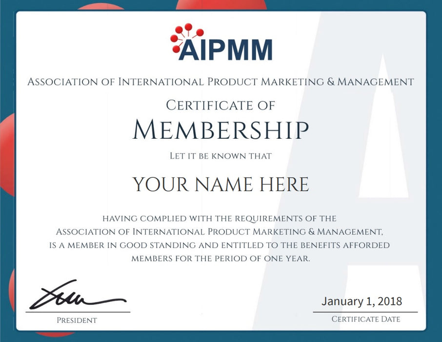AIPMM Standard Membership Upgrade To Premium Membership